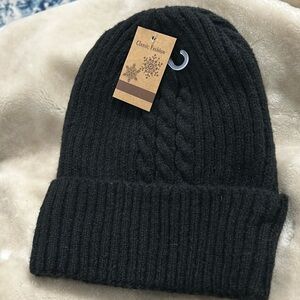 Classic Fashion Knitted Black Beanie. One size fits all